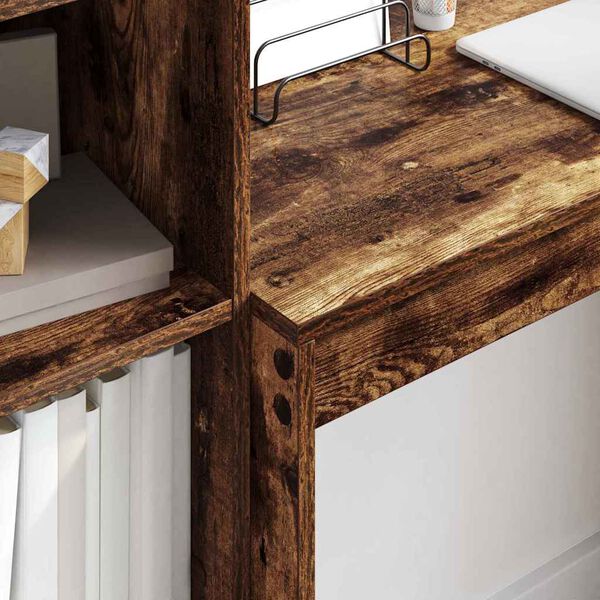 vidaXL Bureau avec tiroir 2 pcs Chêne fumé