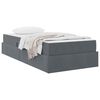 vidaXL Lit avec rangement et matelas Gris fonc&eacute; 100 x 200 cm Velours