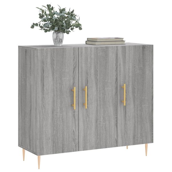 vidaXL Buffet sonoma gris 90x34x80 cm bois d'ingénierie