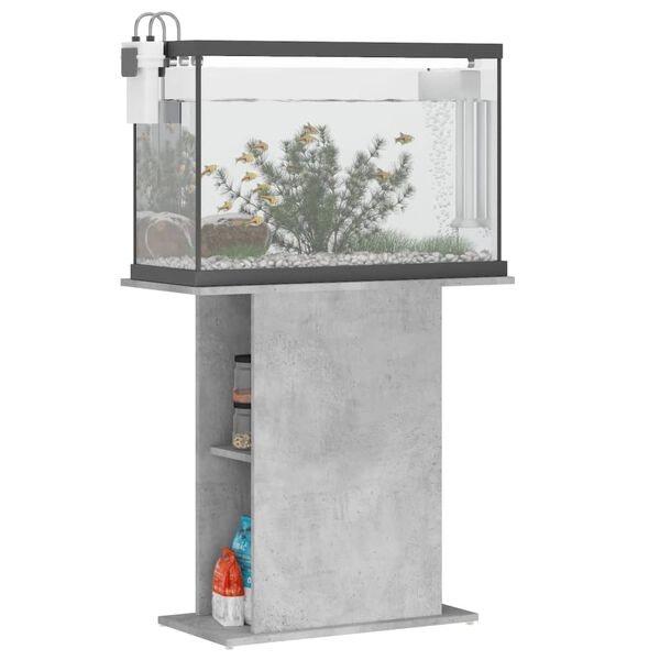 vidaXL Support pour aquarium gris b&eacute;ton 75x36x72,5cm bois d'ing&eacute;nierie