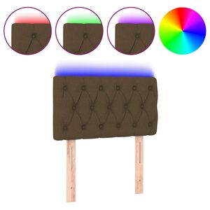 vidaXL T&ecirc;te de lit &agrave; LED Marron fonc&eacute; 80x7x78/88 cm Tissu