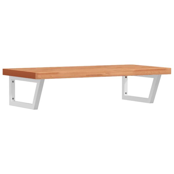 vidaXL &Eacute;tag&egrave;re de vasque murale acier et bois massif de h&ecirc;tre