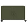 vidaXL Table basse vert olive 68x50x43,5 cm acier
