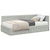 vidaXL Cadre de lit d'angle avec matelas 2 pi&egrave;ces Gris clair Velours