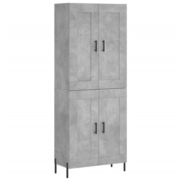 vidaXL Buffet haut Gris b&eacute;ton 69,5x34x180 cm Bois d'ing&eacute;nierie