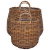 vidaXL Panier &agrave; Plantes avec stockage 2 pcs Marron Rattan Lacak