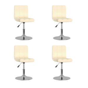 vidaXL Chaises pivotantes &agrave; manger lot de 4 Cr&egrave;me Tissu