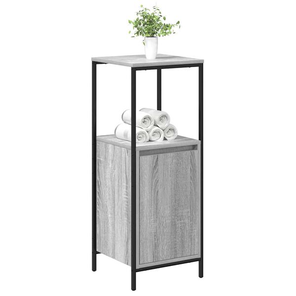 vidaXL Meuble de salle de bain avec étagères sonoma gris 36x35x95 cm