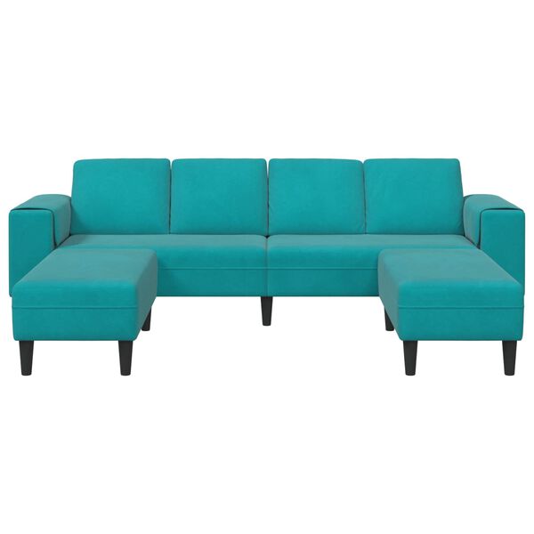 vidaXL Ensemble de Canapés Turquoise Velours