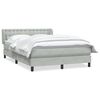 vidaXL Sommier &agrave; lattes de lit et matelas gris clair 160x220cm velours