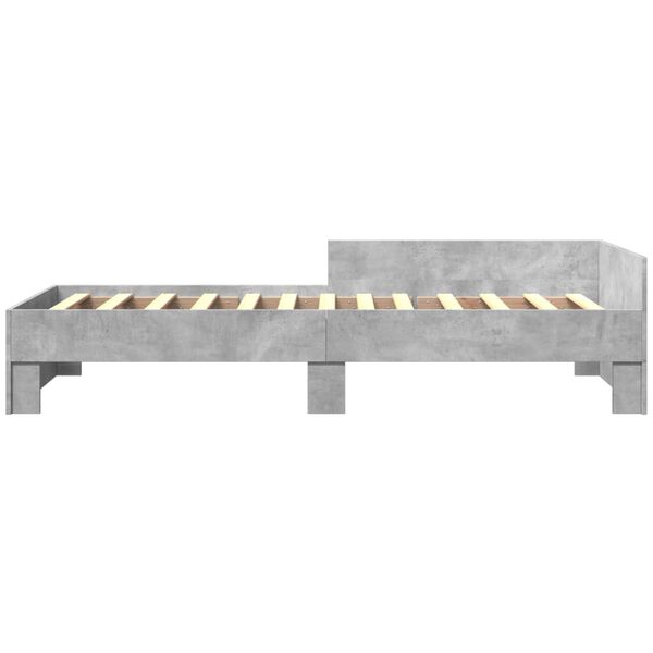 vidaXL Cadre de lit sans matelas gris b&eacute;ton 75x190cm bois d'ing&eacute;nierie