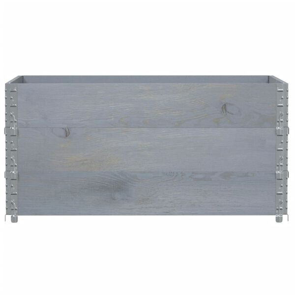vidaXL Colliers de palette 3 pcs gris 120x80 cm bois de pin solide