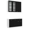 vidaXL Unit&eacute; de cuisine LYON 4 pc Ch&ecirc;ne noir Bois d'ing&eacute;nierie