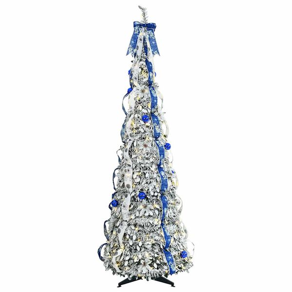 vidaXL Sapin de No&euml;l artificiel avec 200 LED Blanc 210 cm PVC