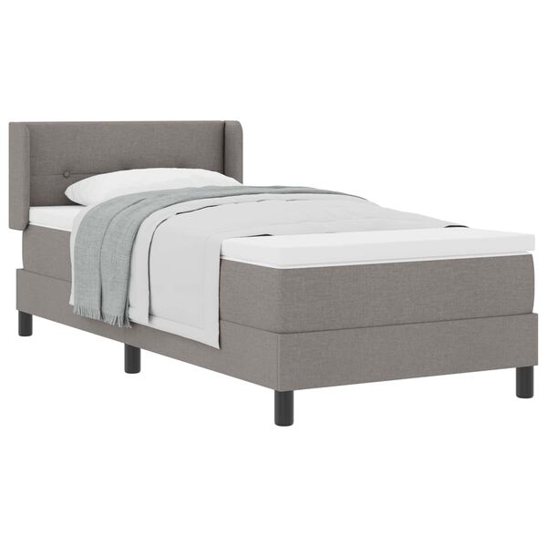 vidaXL Lit &agrave; ressorts avec matelas Taupe 200 x 100 cm Polyester