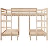 vidaXL Lit superposé triple 140x200/70x140 cm bois de pin massif