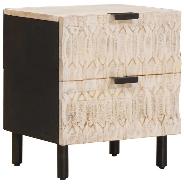 vidaXL Cabinet de chevet avec tiroir 2 pcs Blanc 40 x 33 x 46 cm