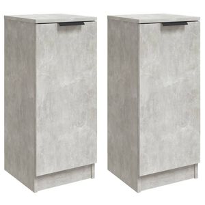 vidaXL Buffets 2 pcs Gris b&eacute;ton 30x30x70 cm Bois d'ing&eacute;nierie