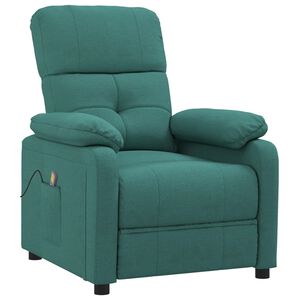 vidaXL Fauteuil de massage Vert fonc&eacute; Tissu