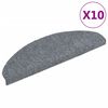 vidaXL Tapis d'escalier autocollants 10 pi&egrave;ces 65 x 21 x 4 cm Gris clair Demi-rond Grand