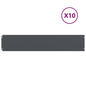 vidaXL Bordures pelouse 10pcs anthracite 20x103cm acier lamin&eacute; &agrave; froid