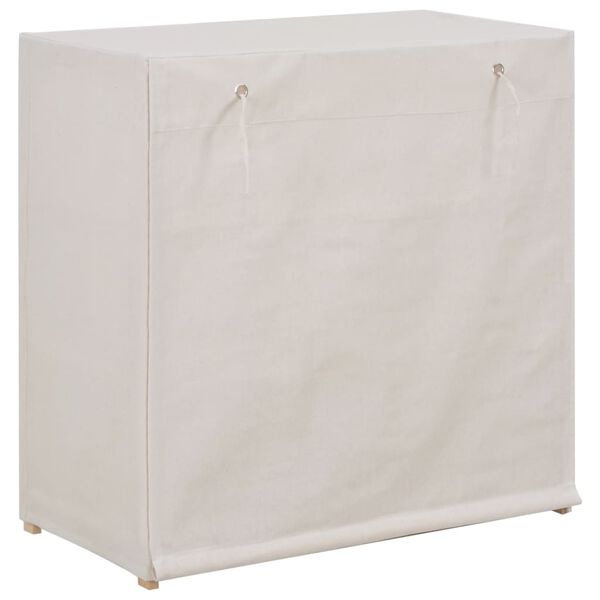 vidaXL Armoire &agrave; chaussures avec housse Blanc 79x40x80 cm Tissu