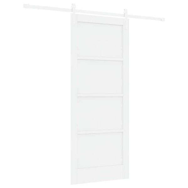 vidaXL Porte coulissante Blanc 83 x 202 cm Pin massif