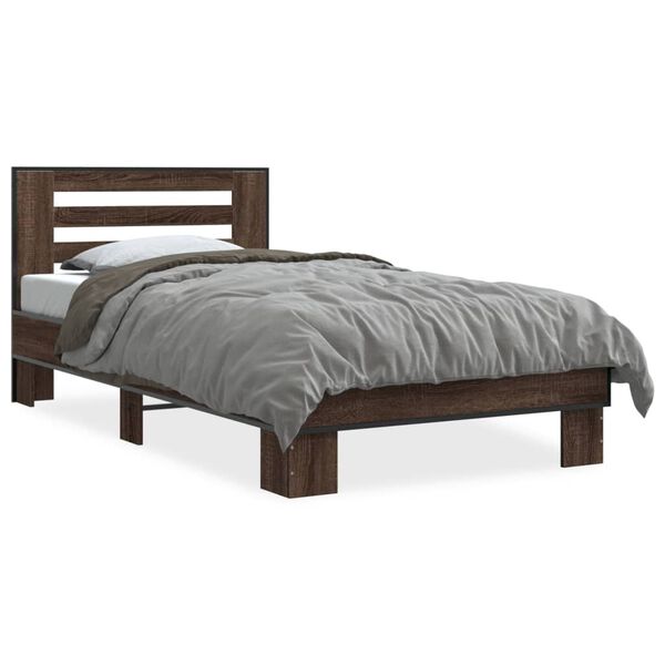 vidaXL Cadre de lit sans matelas ch&ecirc;ne marron 90x190 cm