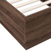 vidaXL Cadre de lit avec LED sans matelas ch&ecirc;ne marron 75x190 cm