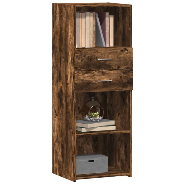 vidaXL Buffet haut ch&ecirc;ne fum&eacute; 45x42,5x124 cm bois d'ing&eacute;nierie