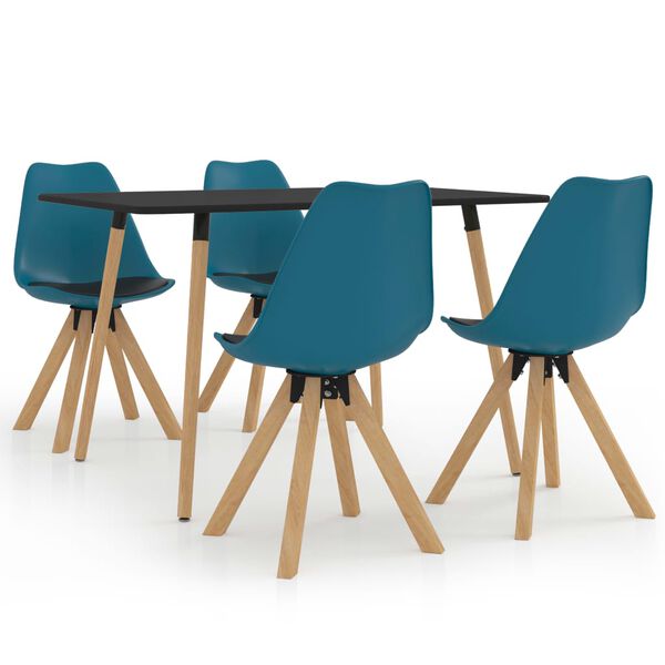 vidaXL Ensemble de salle &agrave; manger 5 pcs Turquoise et noir
