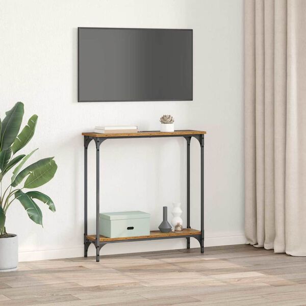 vidaXL Table console Bois Ancien 75 x 22,5 x 75 cm Bois d'ing&eacute;nierie