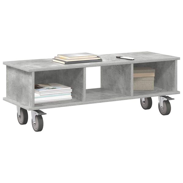 vidaXL Meuble TV Gris b&eacute;ton 100 x 35 x 35 cm Bois d'ing&eacute;nierie