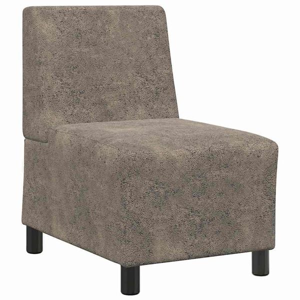 vidaXL Canap&eacute; modulaire sans accoudoirs Gris fonc&eacute; 55 cm Similicuir su&egrave;de