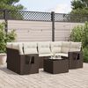 vidaXL Salon de jardin avec coussins 7 pcs marron r&eacute;sine tress&eacute;e
