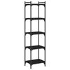 vidaXL Biblioth&egrave;que 5 niveaux noir 40x30x154 cm bois d'ing&eacute;nierie