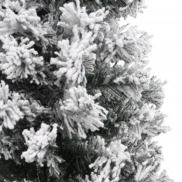 vidaXL Sapin de Noël artificiel mince flocon de neige vert 150 cm PVC