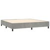 vidaXL Sommier &agrave; lattes de lit et matelas Gris clair 200x200cm Velours