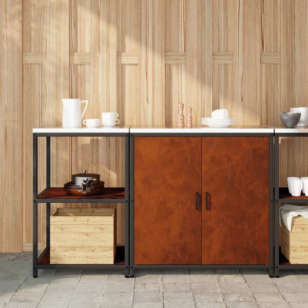 vidaXL Ensemble de rangement cuisine 2 pcs Rouill&eacute; Acier patin&eacute;