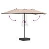 vidaXL Parasol de jardin Taupe 385 x 209 x 244 cm Polyester