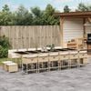 vidaXL Ensemble &agrave; manger de jardin et coussins 17 pcs beige
