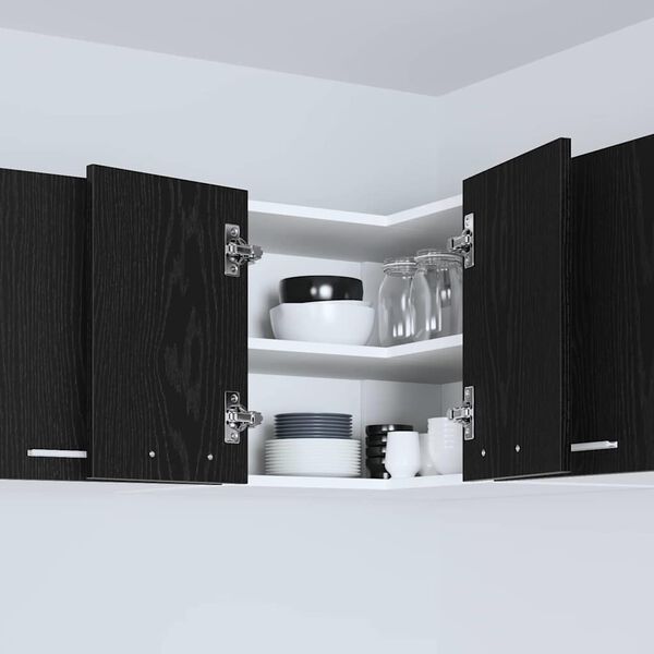 vidaXL Armoire suspendue Ch&ecirc;ne noir et Blanc 57 x 57 x 40 cm