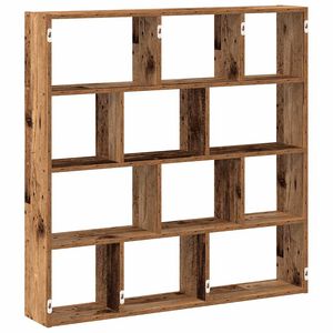vidaXL &Eacute;tag&egrave;re cube murale 12 compartiments vieux bois bois ing&eacute;nierie