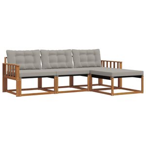 vidaXL Ensemble de canap&eacute;s d'ext&eacute;rieur 4 pcs Gris Naturel et Clair