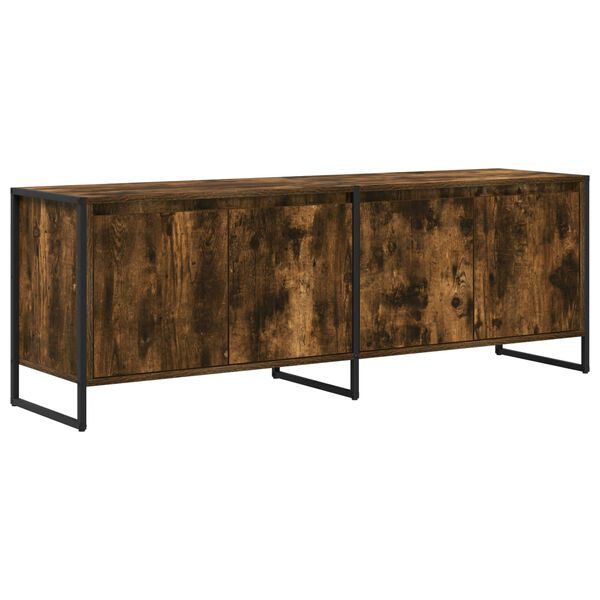 vidaXL Meuble TV Ch&ecirc;ne Fum&eacute; 140 x 36 x 49.5 cm Bois d'ing&eacute;nierie