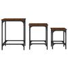 vidaXL Tables basses gigognes 3 pcs ch&ecirc;ne marron bois d'ing&eacute;nierie
