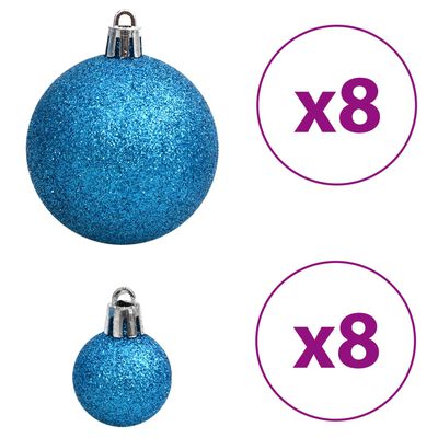 vidaXL Boules de Noël 100 pcs bleu et argenté 3 / 4 / 6 cm