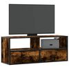 vidaXL Meuble TV ch&ecirc;ne fum&eacute; 100x31x39,5 cm bois d'ing&eacute;nierie et m&eacute;tal