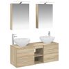 vidaXL Ensemble de mobilier de salle de bain 5 pcs Ch&ecirc;ne Sonoma