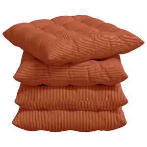 vidaXL Coussins de si&egrave;ge 4 pcs Rouge orange 40 x 40 x 6 cm